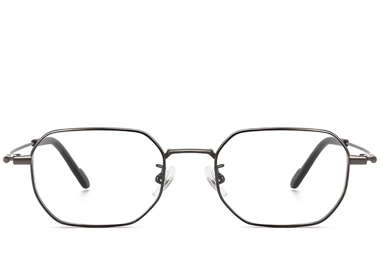 Occhiali in titanio grigio geometrico #BS1913-0240