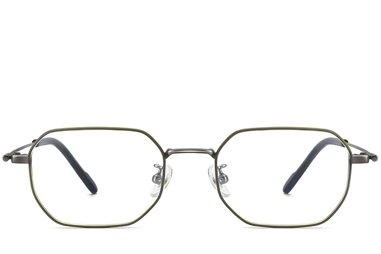Geometric Green Titanium Glasses #BS1913-0241