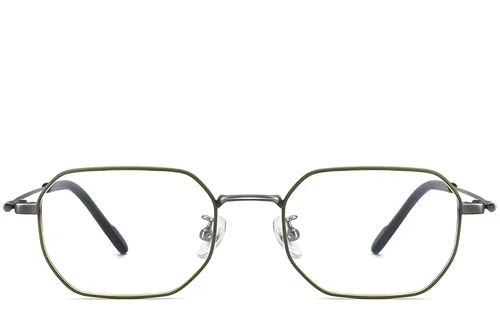Lunettes géométriques vertes en titane #BS1913-0241