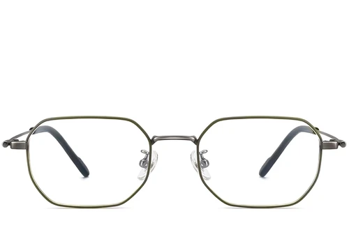 Geometric Green Titanium Glasses #BS1913-0241
