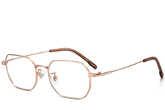 Gafas geométricas de titanio rosa #BS1913-0242