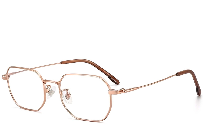 Gafas geométricas de titanio rosa #BS1913-0242