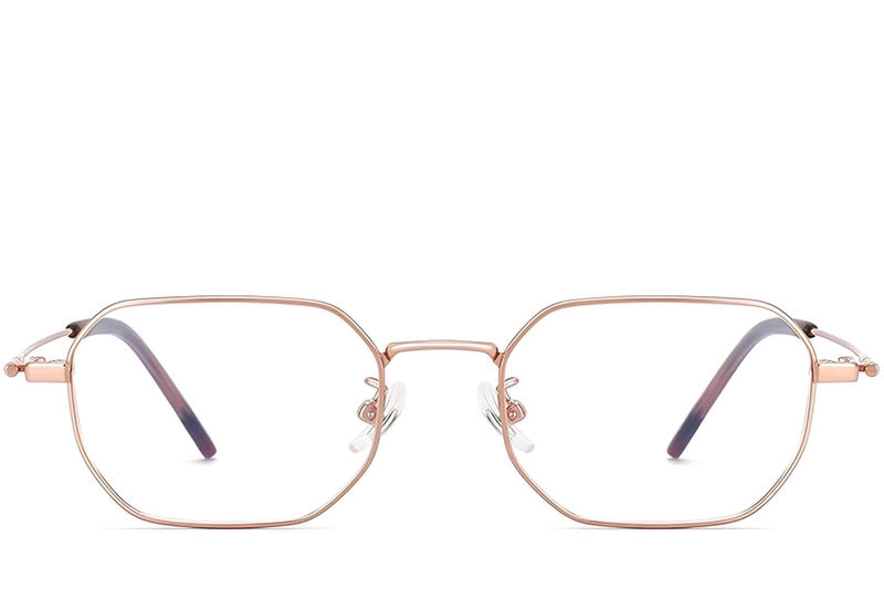 Gafas geométricas de titanio rosa #BS1913-0242
