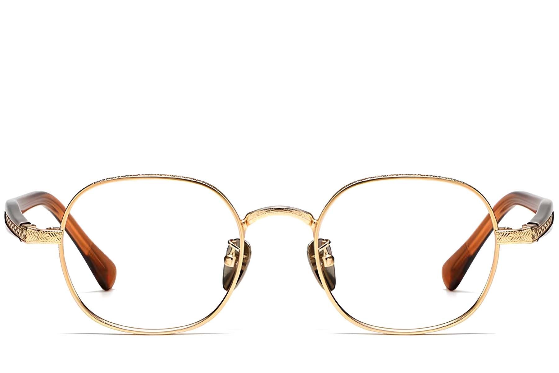 Oval Golden Titanium Glasses #BS1913-0243