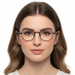 Lunettes ovales en titane noir #BS1913-0244