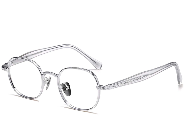 Oval Silver Titanium Glasses #BS1913-0245