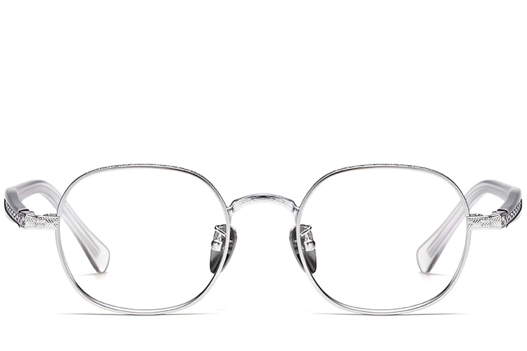 Oval Silver Titanium Glasses #BS1913-0245