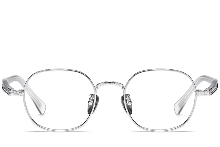 Oval Silver Titanium Glasses #BS1913-0245