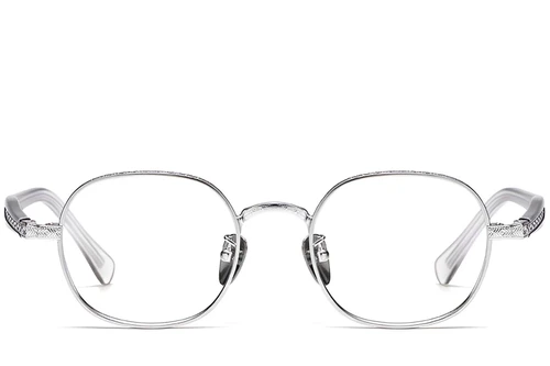 Oval Silver Titanium Glasses #BS1913-0245