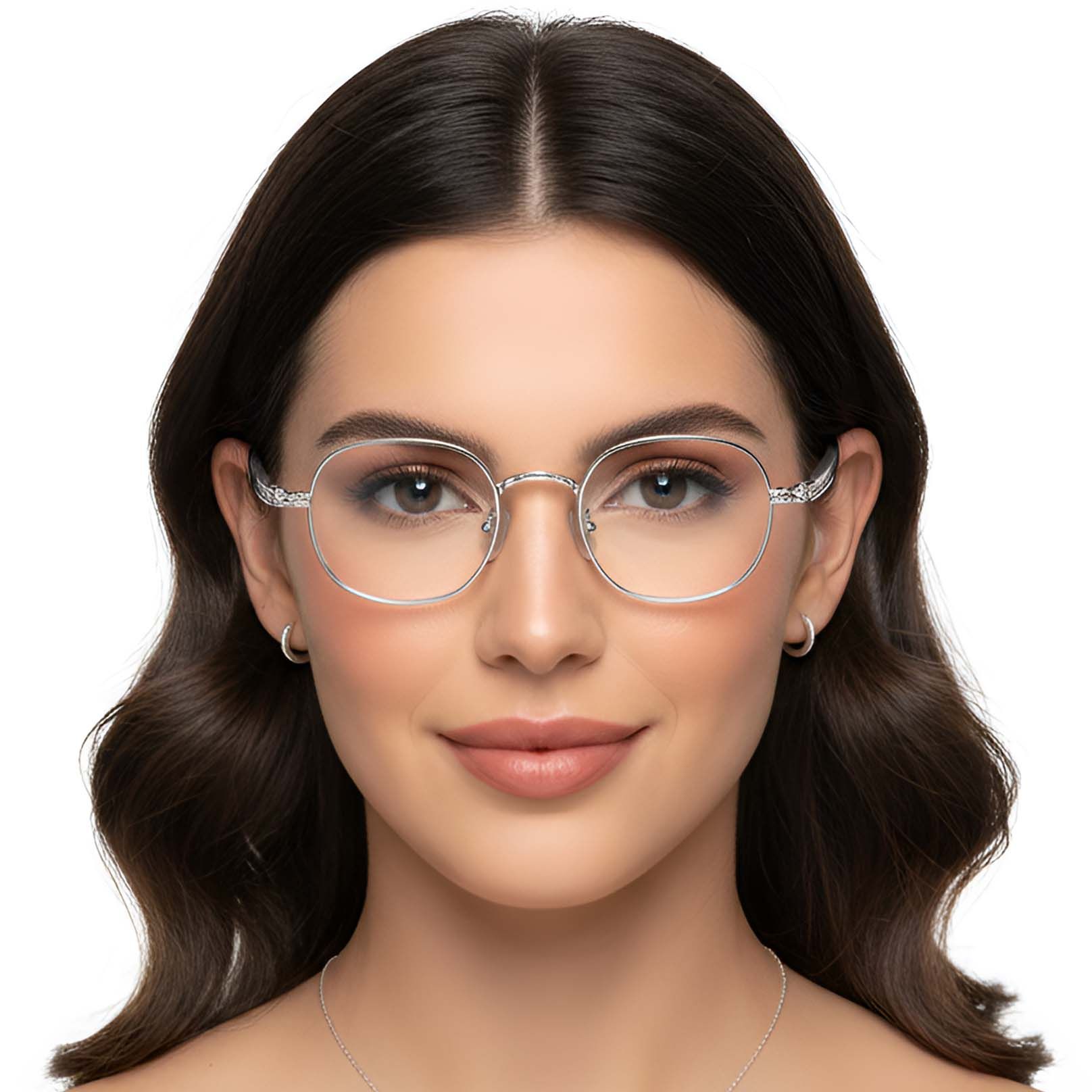 Oval Silver Titanium Glasses #BS1913-0245