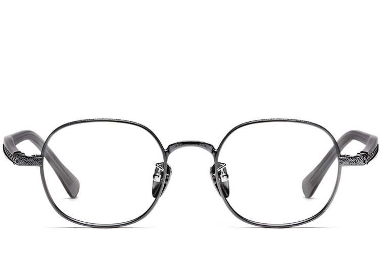 Oval Grey Titanium Glasses #BS1913-0246