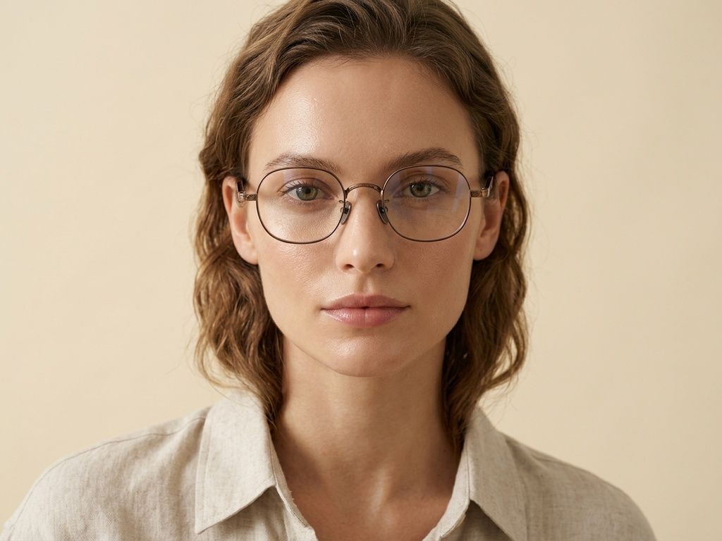 Oval Copper Titanium Glasses #BS1913-0247