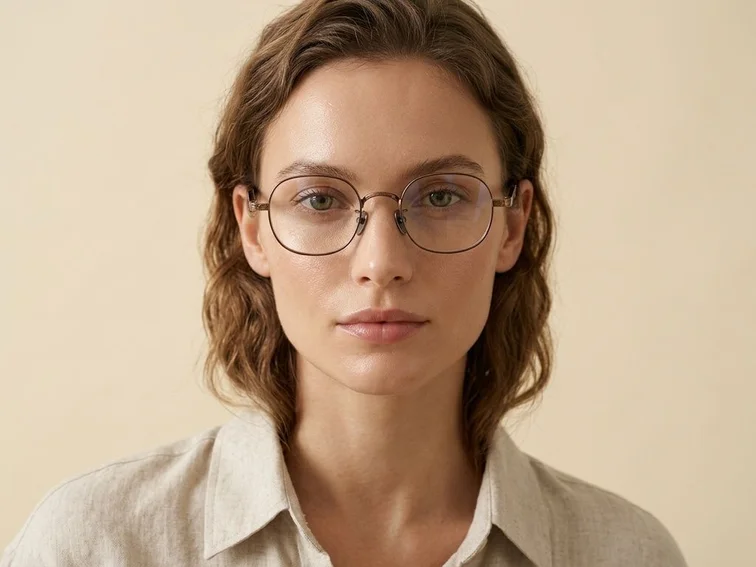 Oval Copper Titanium Glasses #BS1913-0247
