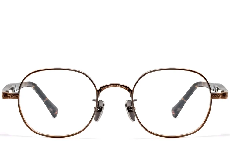 Gafas ovaladas de cobre y titanio #BS1913-0247