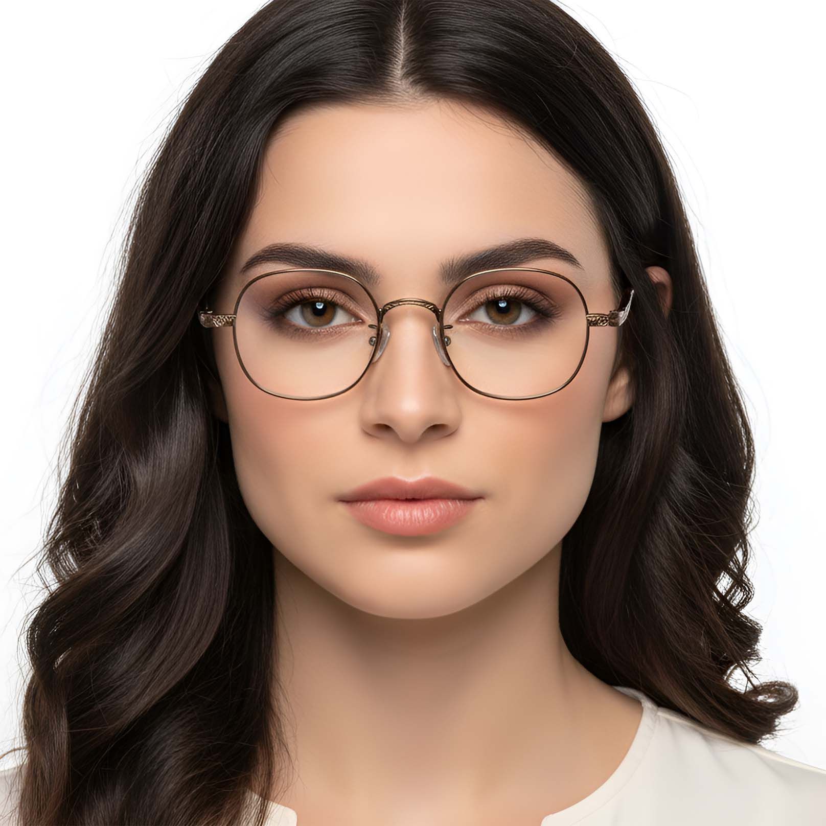 Oval Copper Titanium Glasses #BS1913-0247