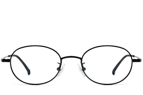 Lunettes ovales en titane noir #BS1913-0248