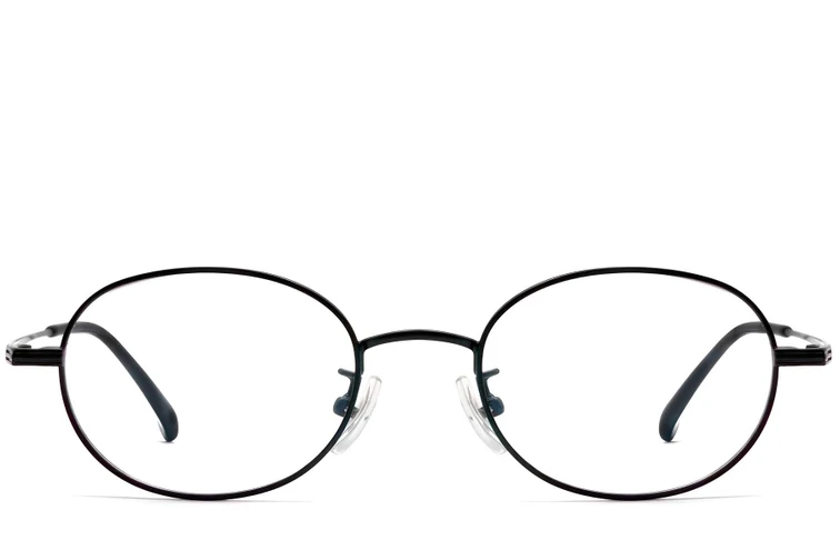 Ovale schwarze Titanbrille #BS1913-0248