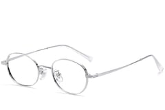 Oval Silver Titanium Glasses #BS1913-0249