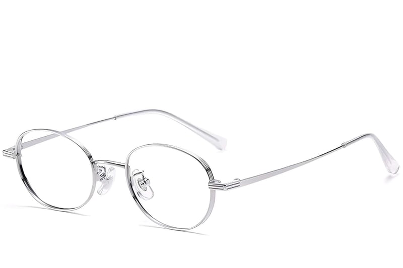 Oval Silver Titanium Glasses #BS1913-0249