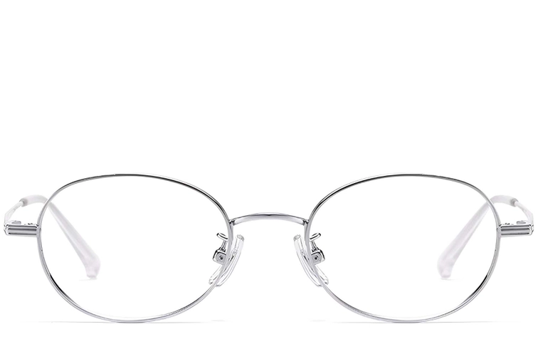 Oval Silver Titanium Glasses #BS1913-0249