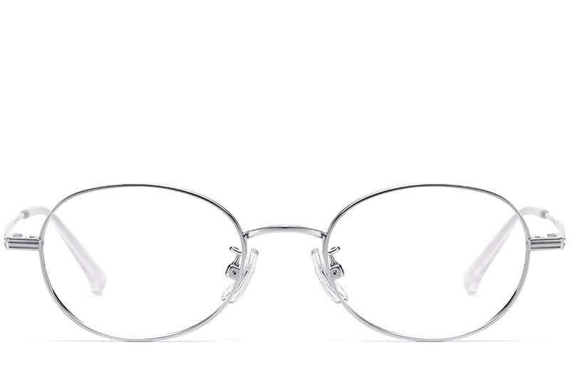 Oval Silver Titanium Glasses #BS1913-0249