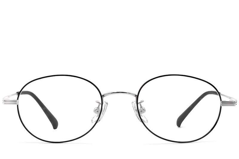 Lunettes ovales en titane noir #BS1913-0250