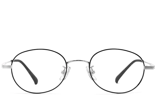 Lunettes ovales en titane noir #BS1913-0250