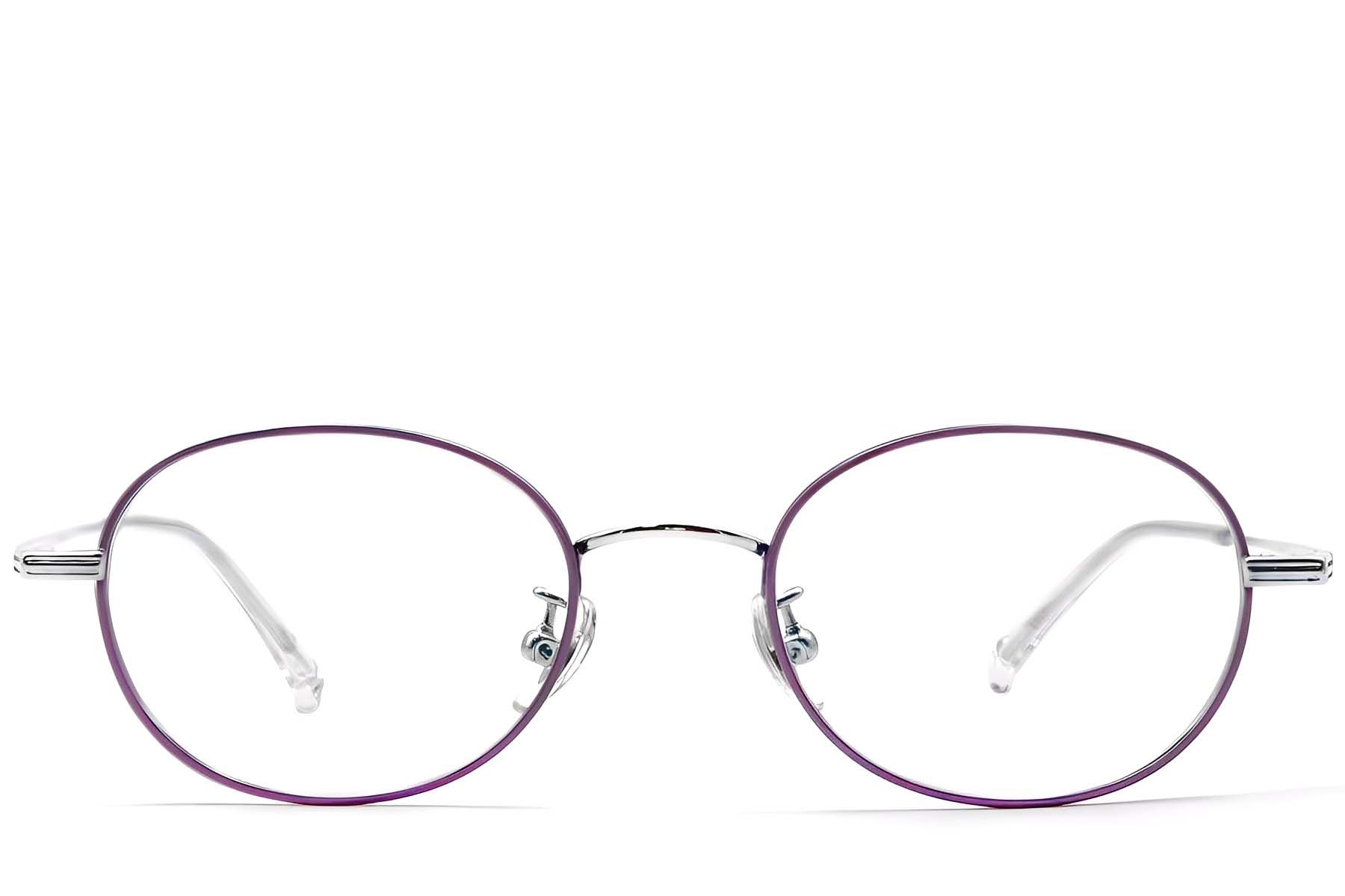 Oval Purple Titanium Glasses #BS1913-0251
