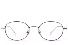 Oval Purple Titanium Glasses #BS1913-0251