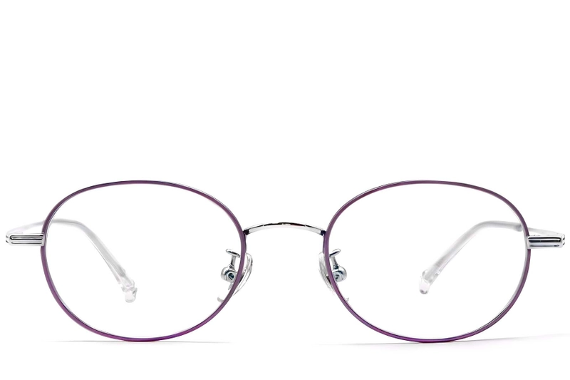 Oval Purple Titanium Glasses #BS1913-0251