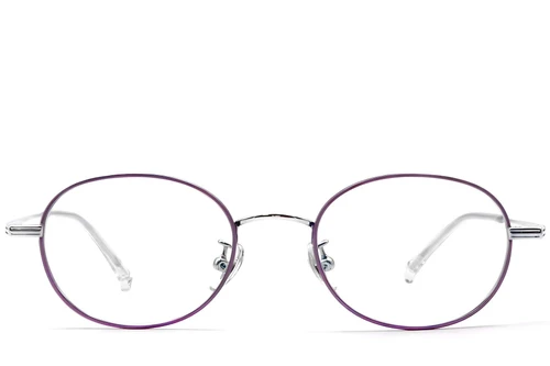 Lunettes ovales violettes en titane #BS1913-0251