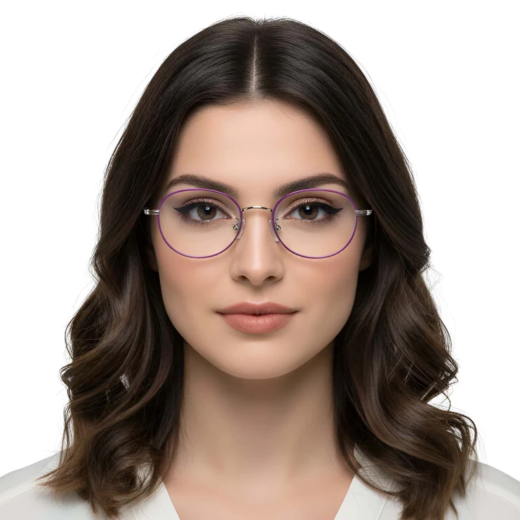 Gafas ovaladas de titanio morado #BS1913-0251