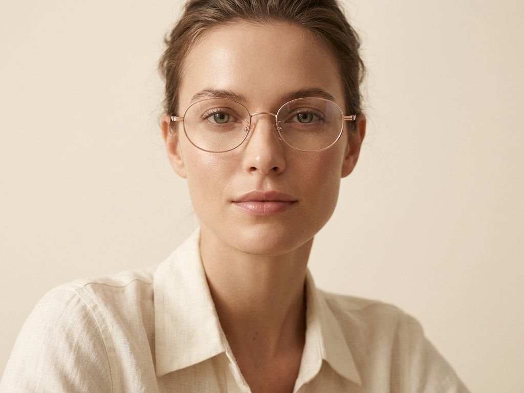 Gafas ovaladas de titanio rosa #BS1913-0252