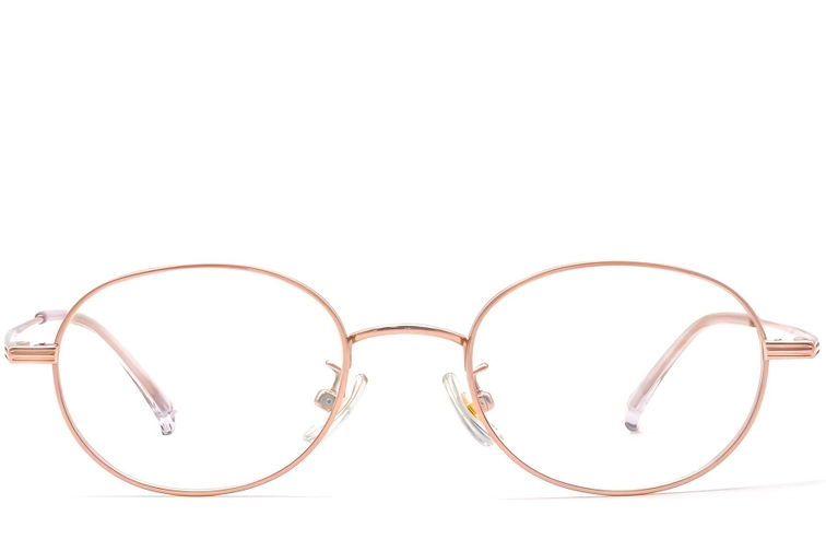 Oval Pink Titanium Glasses #BS1913-0252
