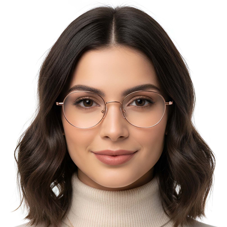 Oval Pink Titanium Glasses #BS1913-0252