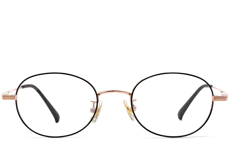 Gafas ovaladas de titanio negro #BS1913-0253