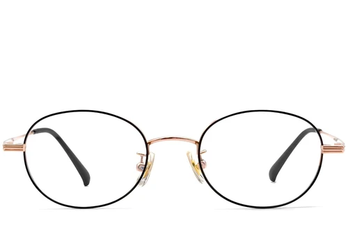 Oval Black Titanium Glasses #BS1913-0253