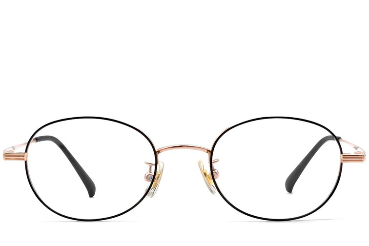Oval Black Titanium Glasses #BS1913-0253