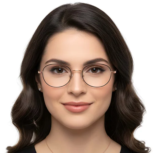Lunettes ovales en titane noir #BS1913-0253