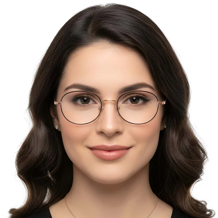 Gafas ovaladas de titanio negro #BS1913-0253