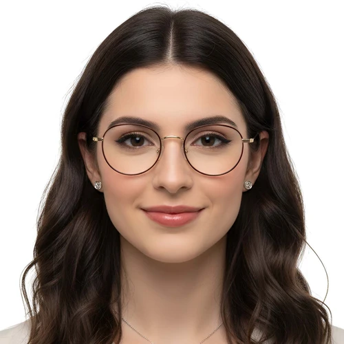 Lunettes ovales en titane marron #BS1913-0254