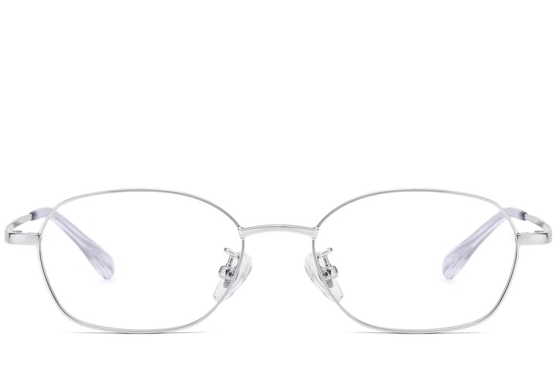 Gafas geométricas de titanio plateado #BS1913-0255