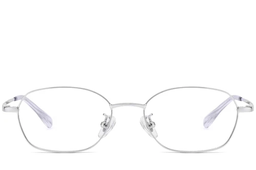 Lunettes géométriques en titane argenté #BS1913-0255