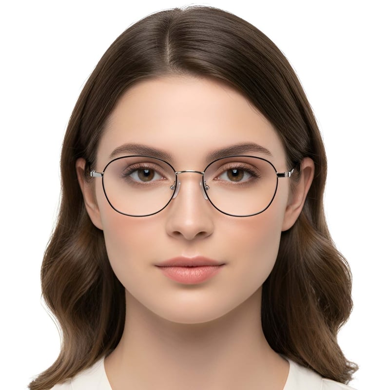 Gafas geométricas de titanio negro #BS1913-0256