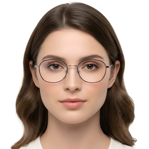 Lunettes géométriques noires en titane #BS1913-0256
