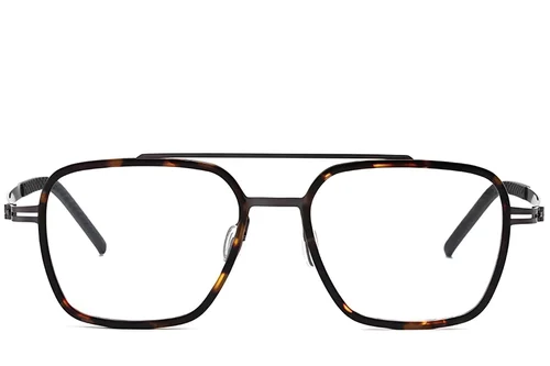 Lunettes aviateur en titane écaille de tortue #BS1913-0258