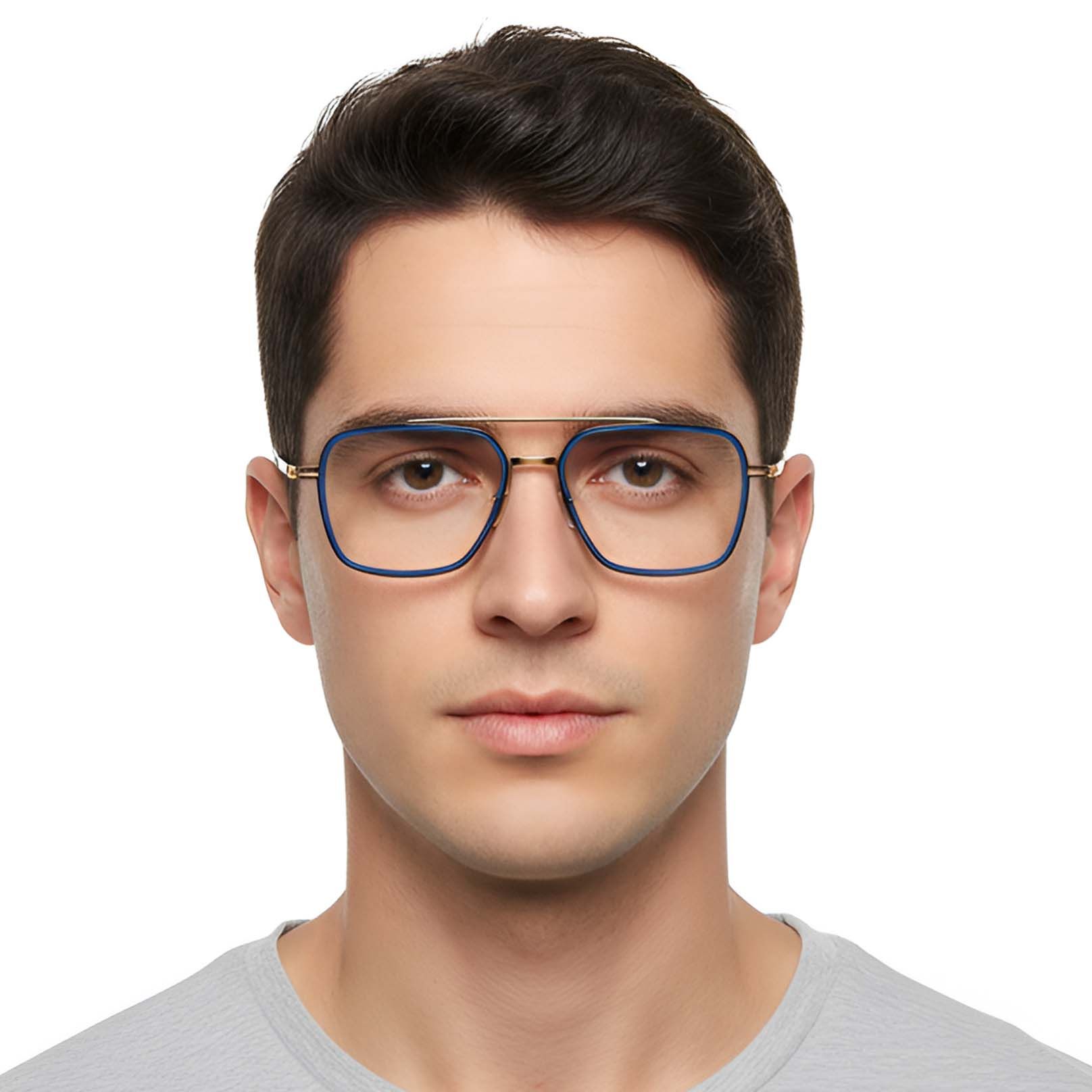 Gafas de titanio azul aviador #BS1913-0260