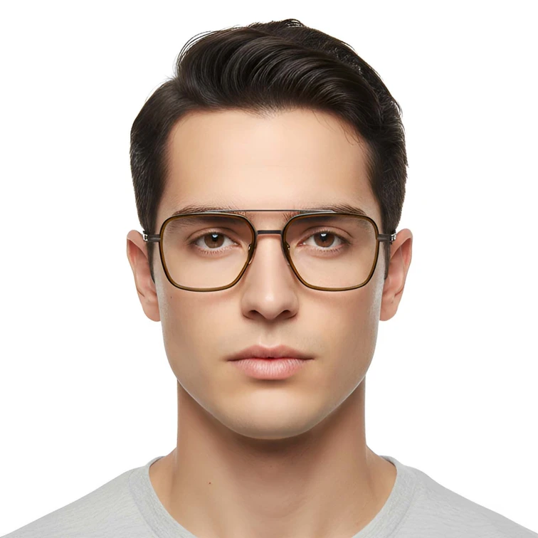 Aviator Green Titanium Glasses #BS1913-0261