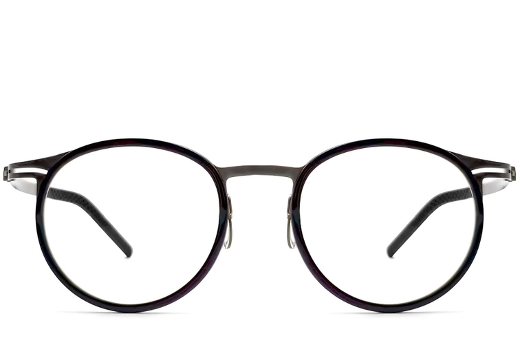 Ovale zwarte titanium bril #BS1913-0262