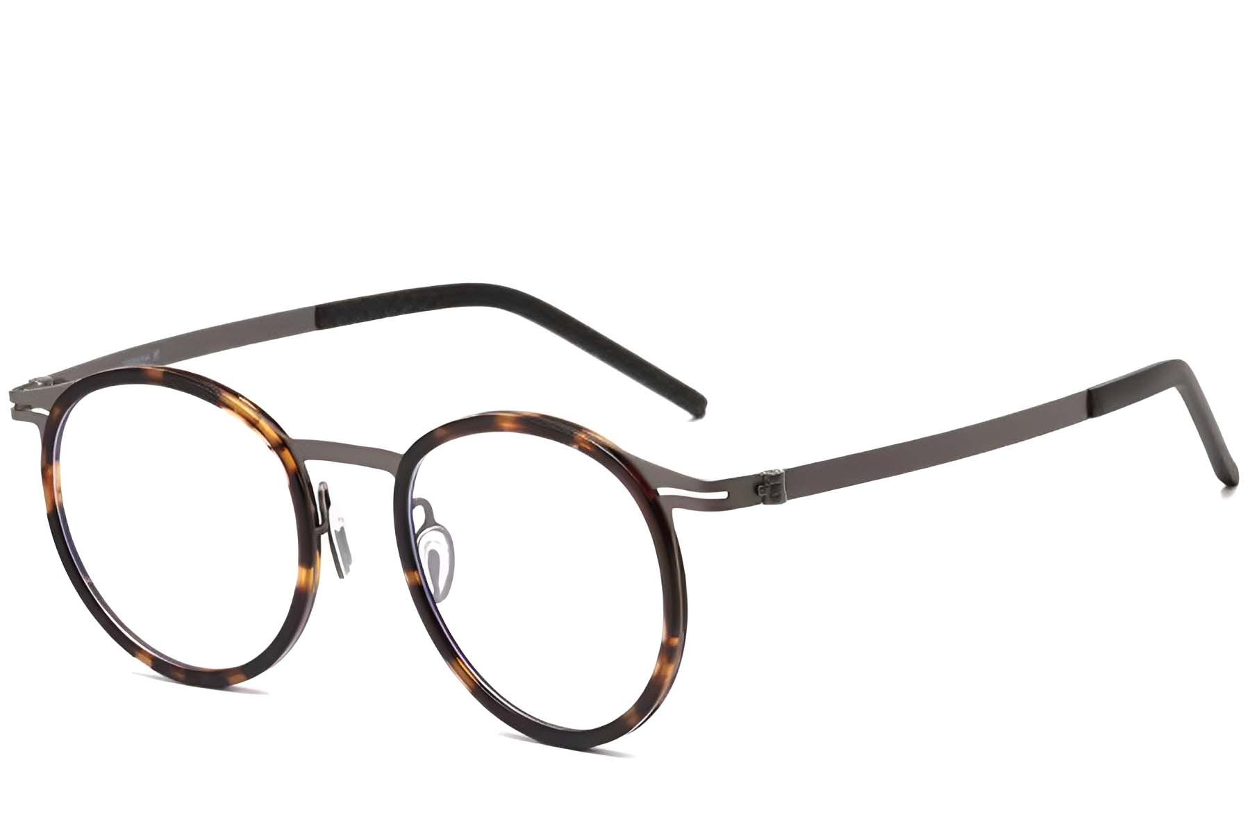 Oval Tortoiseshell Titanium Glasses #BS1913-0263